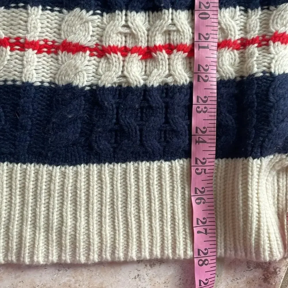 J.Crew Gabby Stripe Cable Knit Wool Tunic Sweater